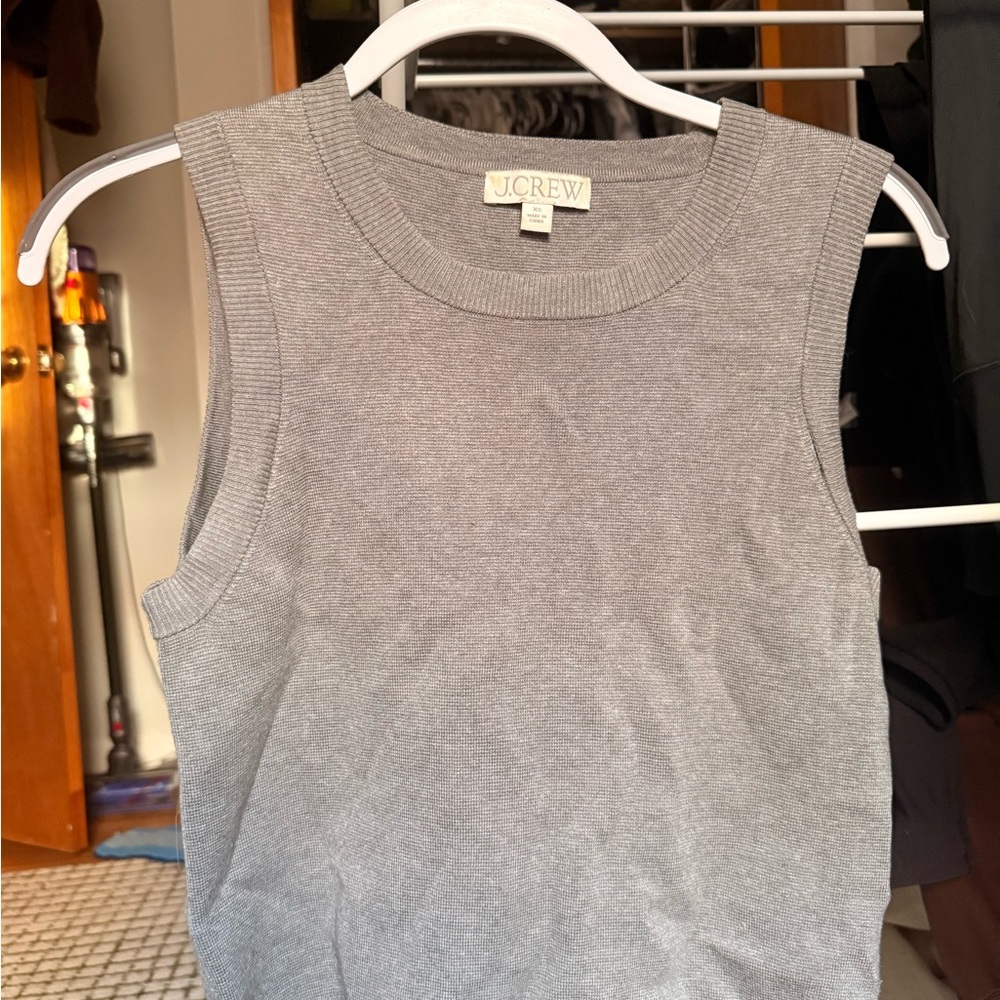 J. Crew  Gray Woven Knit Top